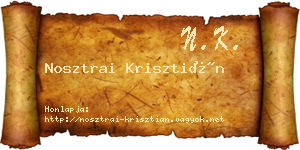 Nosztrai Krisztián névjegykártya